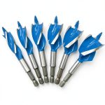 Auger Drill Bit Set for Wood, ‎1/2", 5/8", 3/4", 7/8", 1" and 1-1/8" Inch Size, 6-Piece Impact Wood Drill Bit with Hex Shank Quick Change for Hardwood and Softwood, Plastic, etc-0