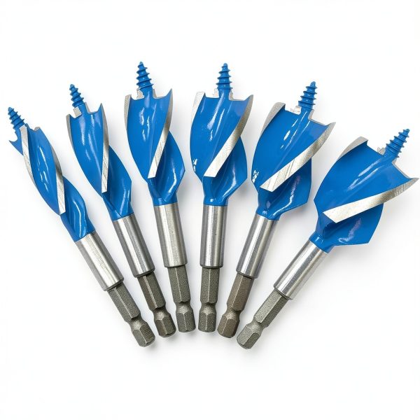 Auger Drill Bit Set for Wood, ‎1/2", 5/8", 3/4", 7/8", 1" and 1-1/8" Inch Size, 6-Piece Impact Wood Drill Bit with Hex Shank Quick Change for Hardwood and Softwood, Plastic, etc-0