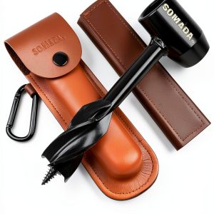 Bushcraft Hand Auger Wrench Set SOMADA Black Oxide Steel with Case-0