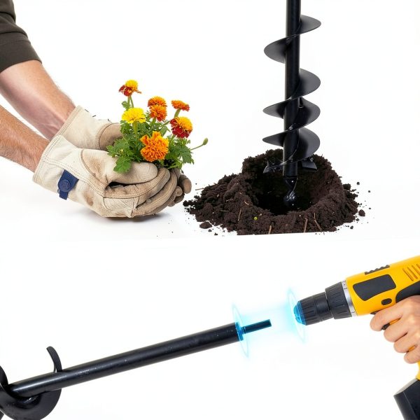 Auger Drill Bit 4"X25" Double Blade Heavy Duty Garden Digger by Jayzod-3