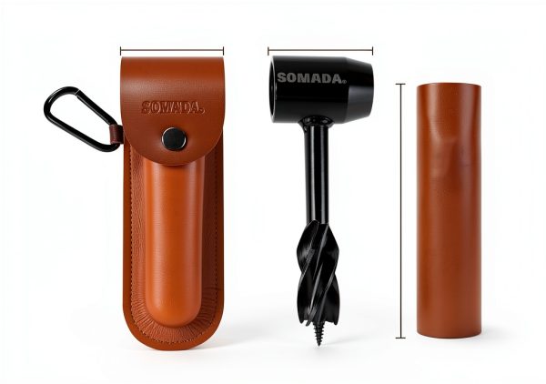 Bushcraft Hand Auger Wrench Set SOMADA Black Oxide Steel with Case-5