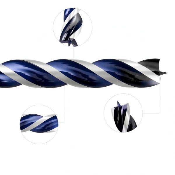 Auger Drill Bit 1/4 Inch Carbon Steel 12" Hex Shank Blue-2