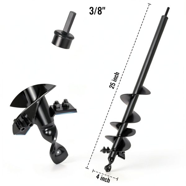 Auger Drill Bit 4"X25" Double Blade Heavy Duty Garden Digger by Jayzod-1