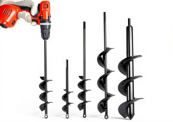 Auger Drill Bit 4 Pack DEEGETEL Stainless Steel 3/8 Hex Garden Auger-0